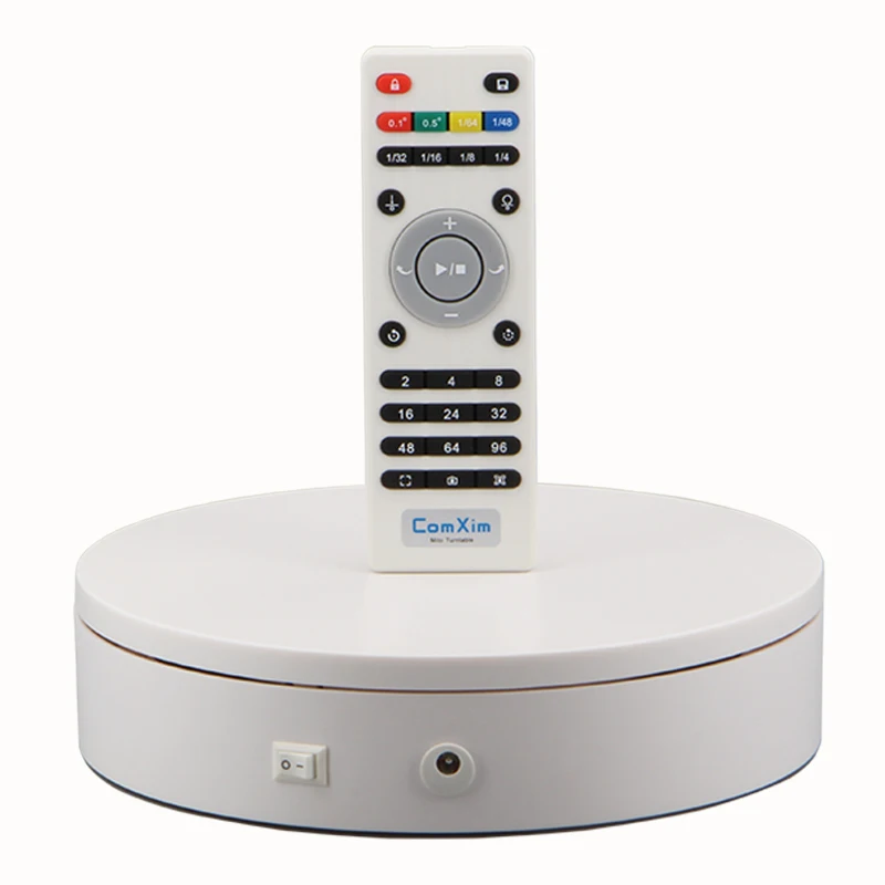 ComXim 20cm 7.9inch Black Remote Control Electric Turntable 360 Degree Rotation Photography Equipment