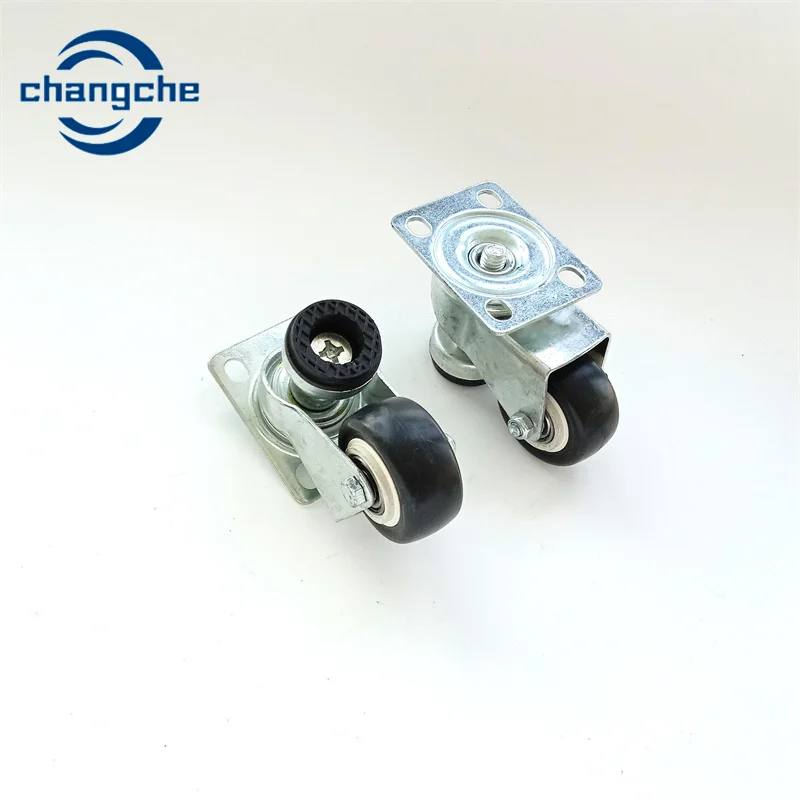 Black  Caster Wheels Fixed Caster 4 Inch Caster Wheel PVC PU Material Wheel