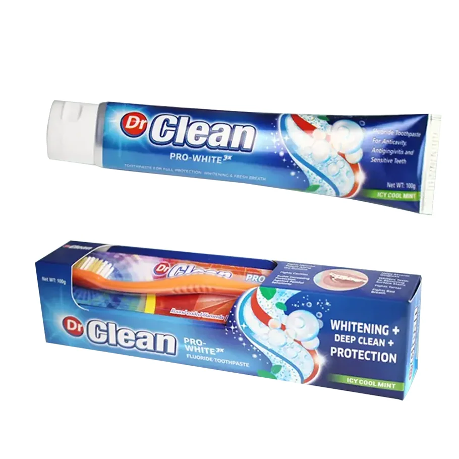 Toothpaste 100g Ice Cool Mint Fluoride Teeth Whitening Tooth Paste With Toothbrush Inside