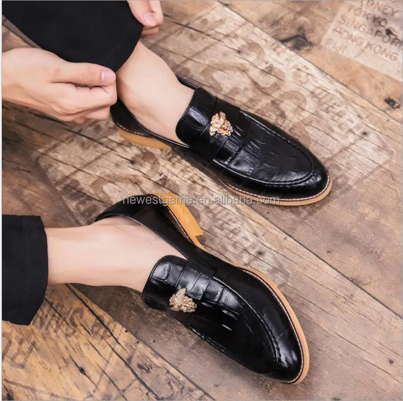 Fashion classical Style head embroidery Tassel Loafers For Men Most Popular Mens dress Loafer leather Shoes big size 45 46 47