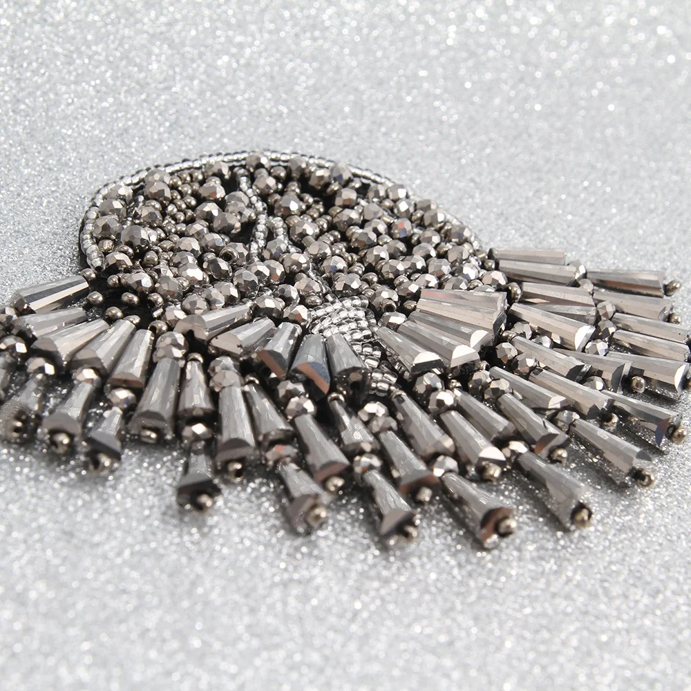 Kavatar Wholesale  Indian Patches Vintage rhinestone beaded patches for clothing 3D Beaded patches for clothing