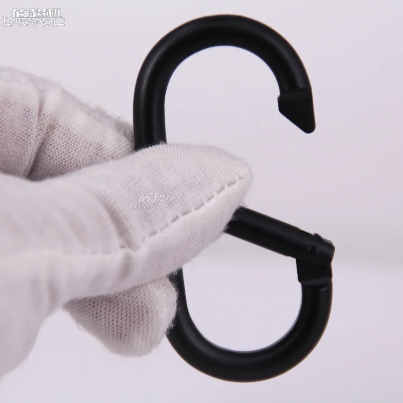 Baichao wholesale 7# O shaped Aluminum alloy metal lightweight engraved logo snap carabiner hooks for airpods or camping hiking