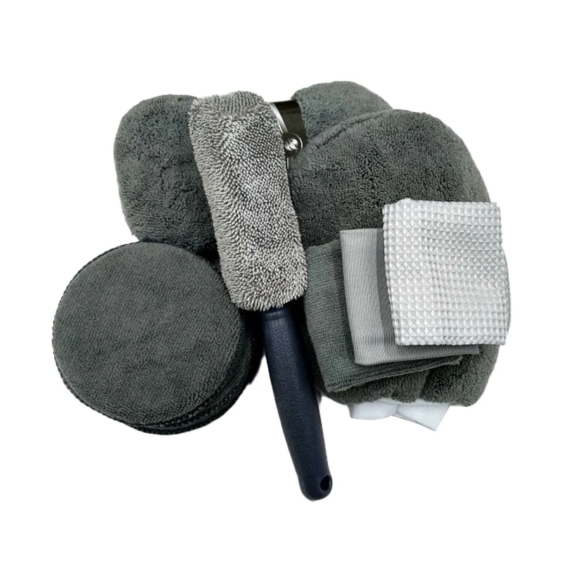Car Wash 9-piece Set Car Cleaning Supplies Hub Brush Polishing Waxing Sponge Car Wash Towel Cleaning Towel