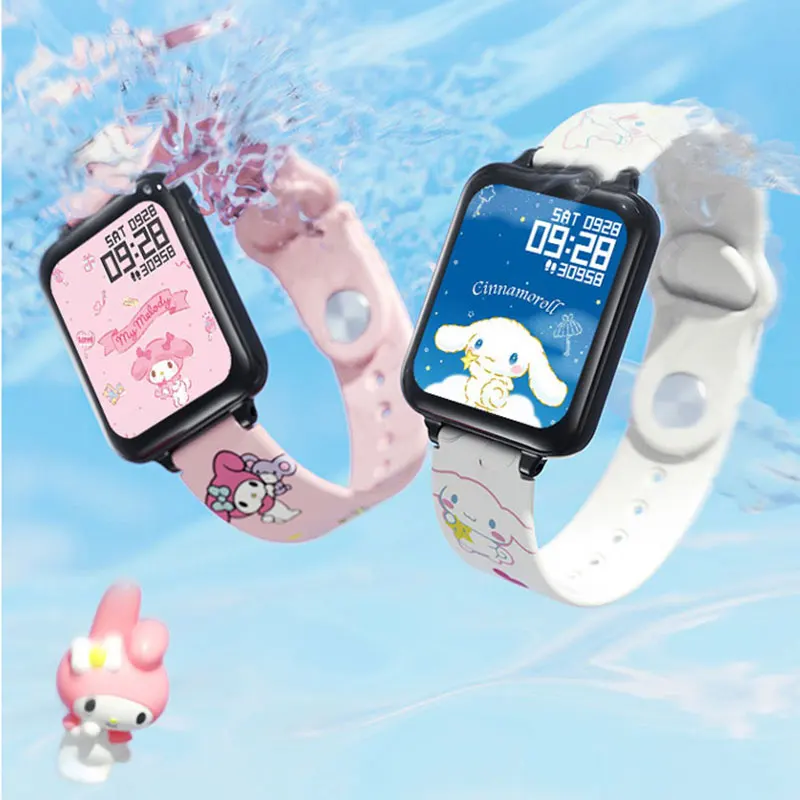 Cute body temperature watch call play music curved screen heart rate message sport girls smart watch