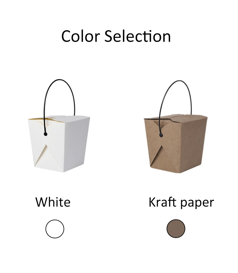 Customized Logo Disposable 16/26/32 oz Kraft Paper Salad Rice Noodle Boxes Take Away Food Grade With Handle Cardboard Material