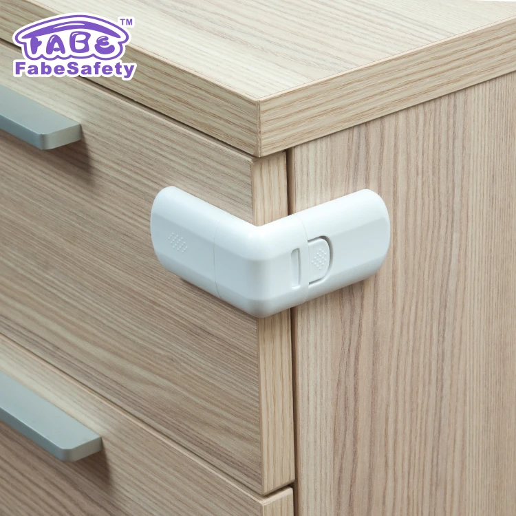 Fabe L Shape Baby Safety Cabinet LocksStrong Adhesive Plastic Baby Proofing Cabinet Kitchen System Feature Kids Furniture