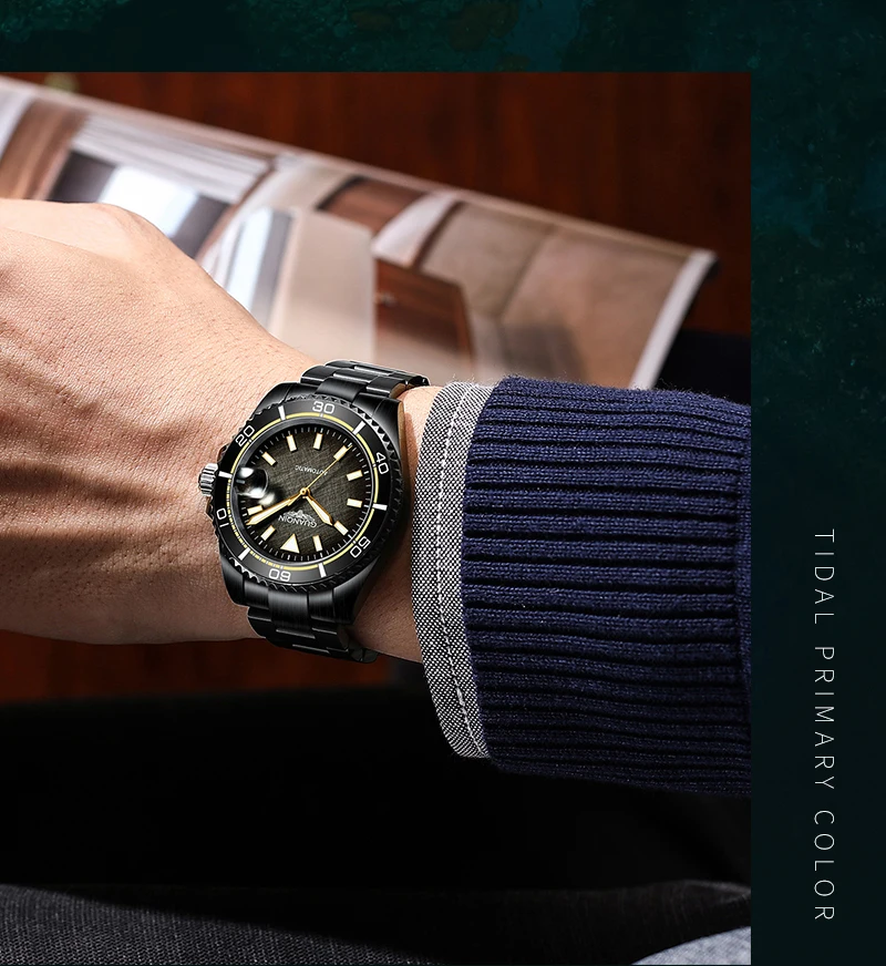 GUANQIN 2022 Custom Logo Automatic 316l Stainless Steel Case Bezel Mechanical Hand Watch