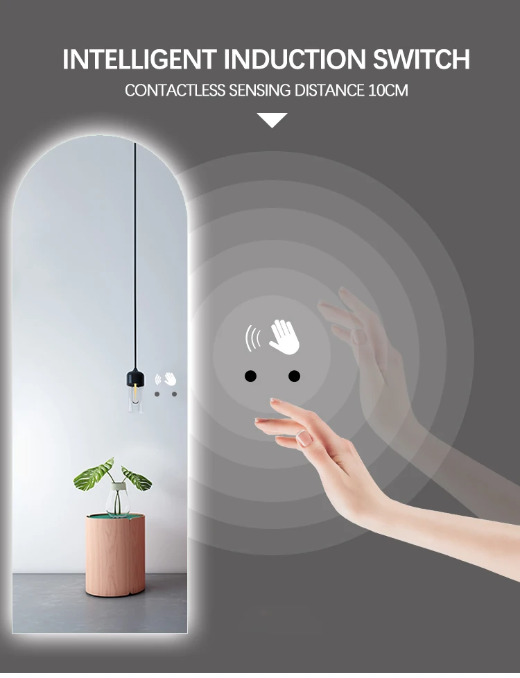 Waterproof Illuminated Anti-Fog Wireless Smart LED Full Length Dressing Mirror