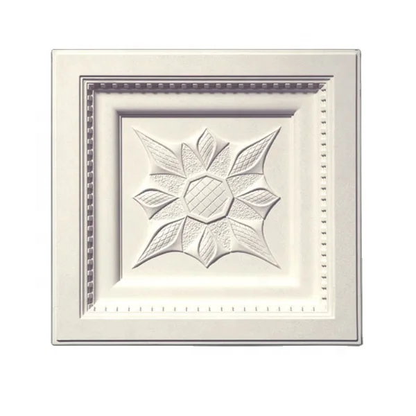 BL6100A#  PU Polyurethane foam  Decoration Aluminum Ceiling Carved Decorative Wall Ceiling Medallion tiles