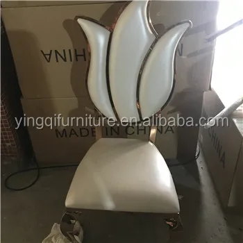 Hot-selling Leather Stainless Steel Flower Wedding Dinner Chair