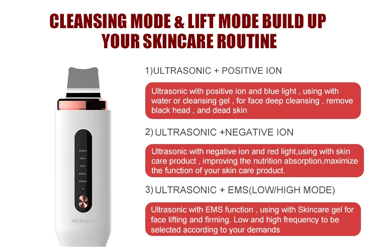 2022 New design multifunction beauty equipment machine Facial Ultrasonic Skin Scrubber