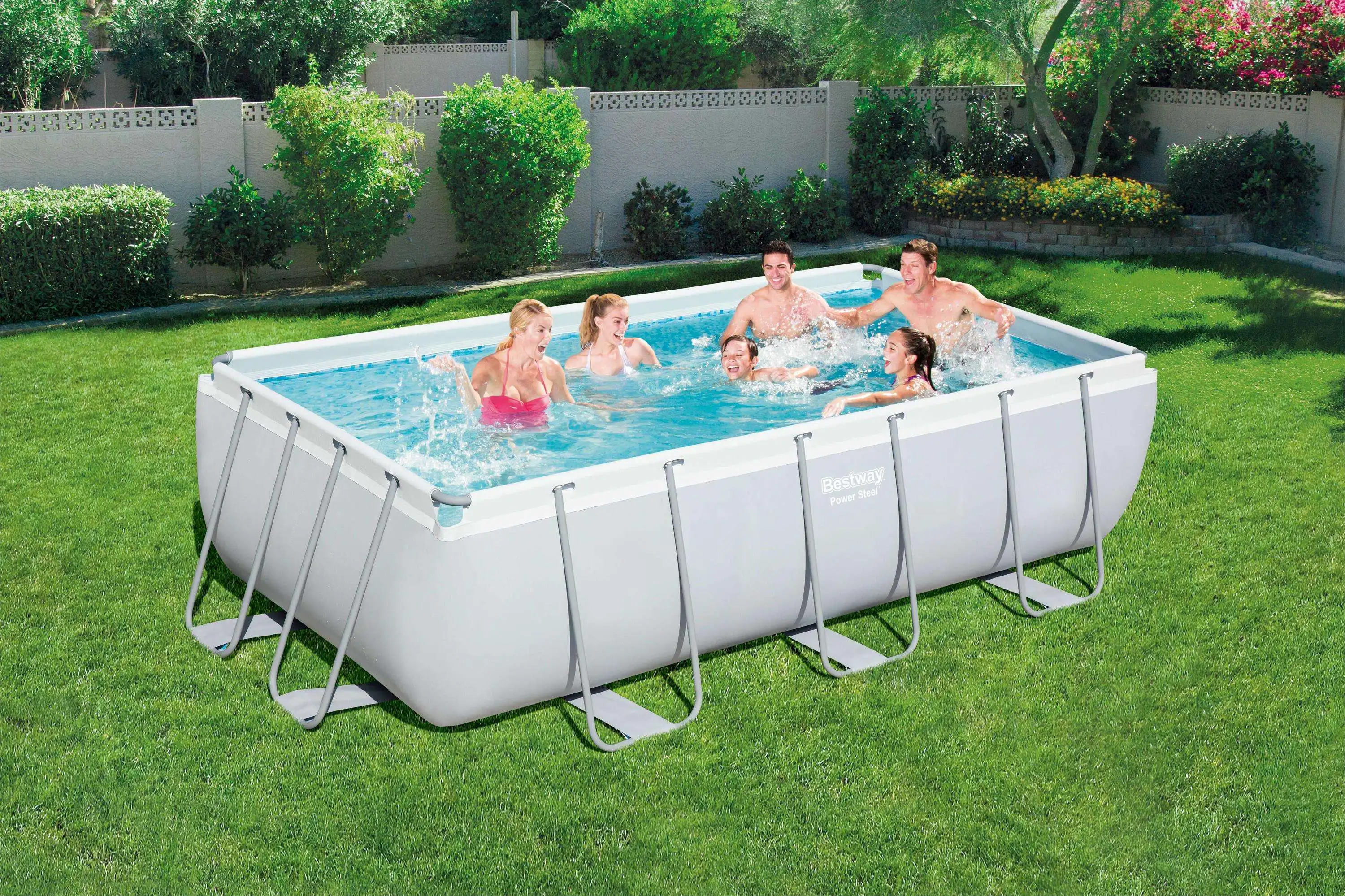 Bestway 56457 4 12 м x 2 01 1 22 прямоугольный каркасный Набор для бассейна из силовой стали