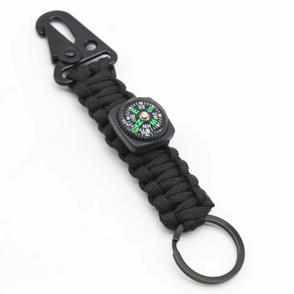 Outdoor Survival Kit Parachute Cord Emergency Keychain For Keys Tensile Strength Edc Keychain