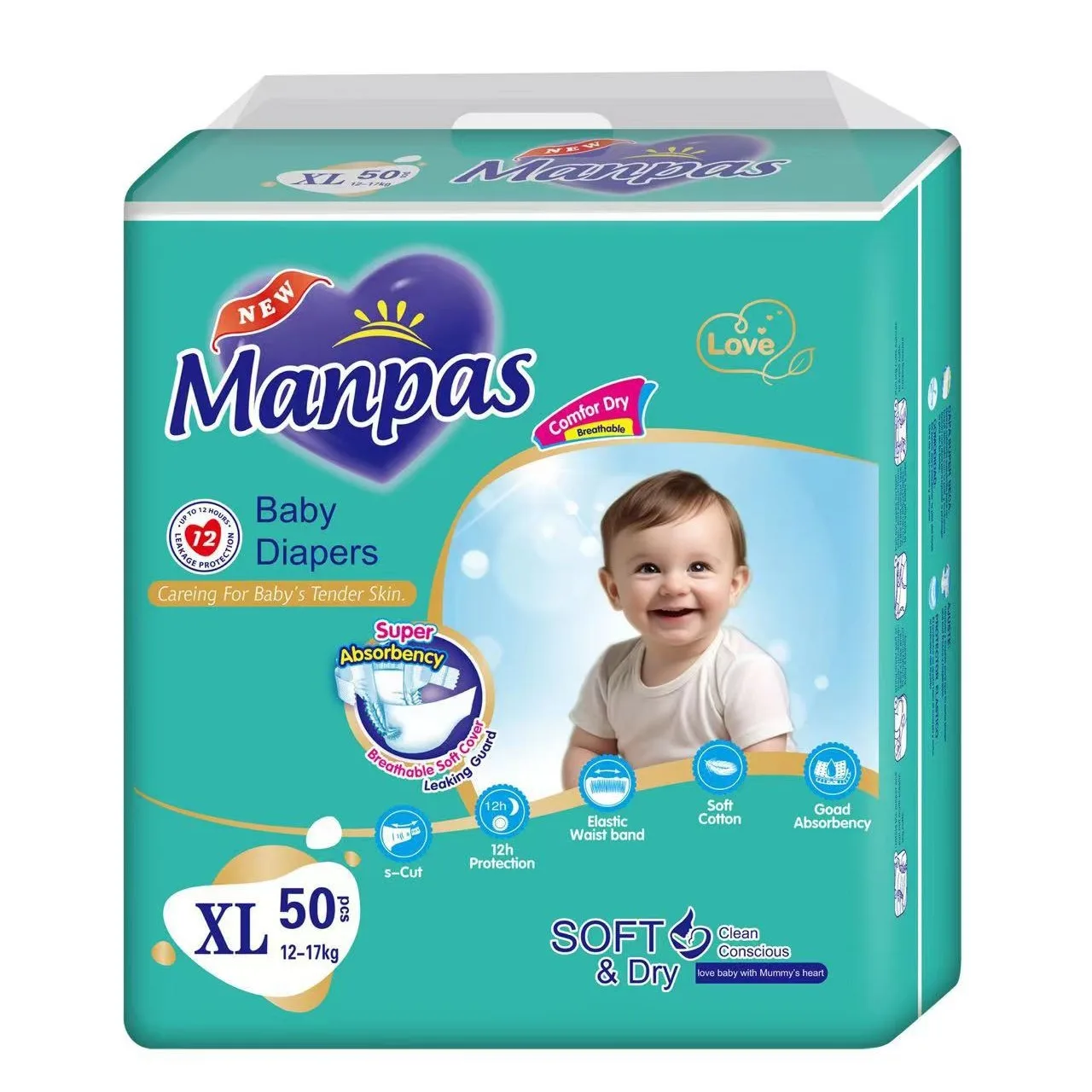 Baby Products Free Samples Low Price Super Soft Baby Diapers Pull Up Pants Leak Guard Disposable Diapers