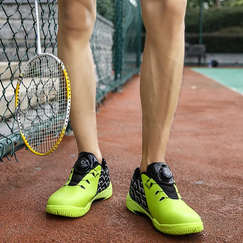 High Quality Unisex Badminton Shoes Professional Training Sneakers Fashion Golf Shoes Rotation Adjustable Men Women Tennis Shoes