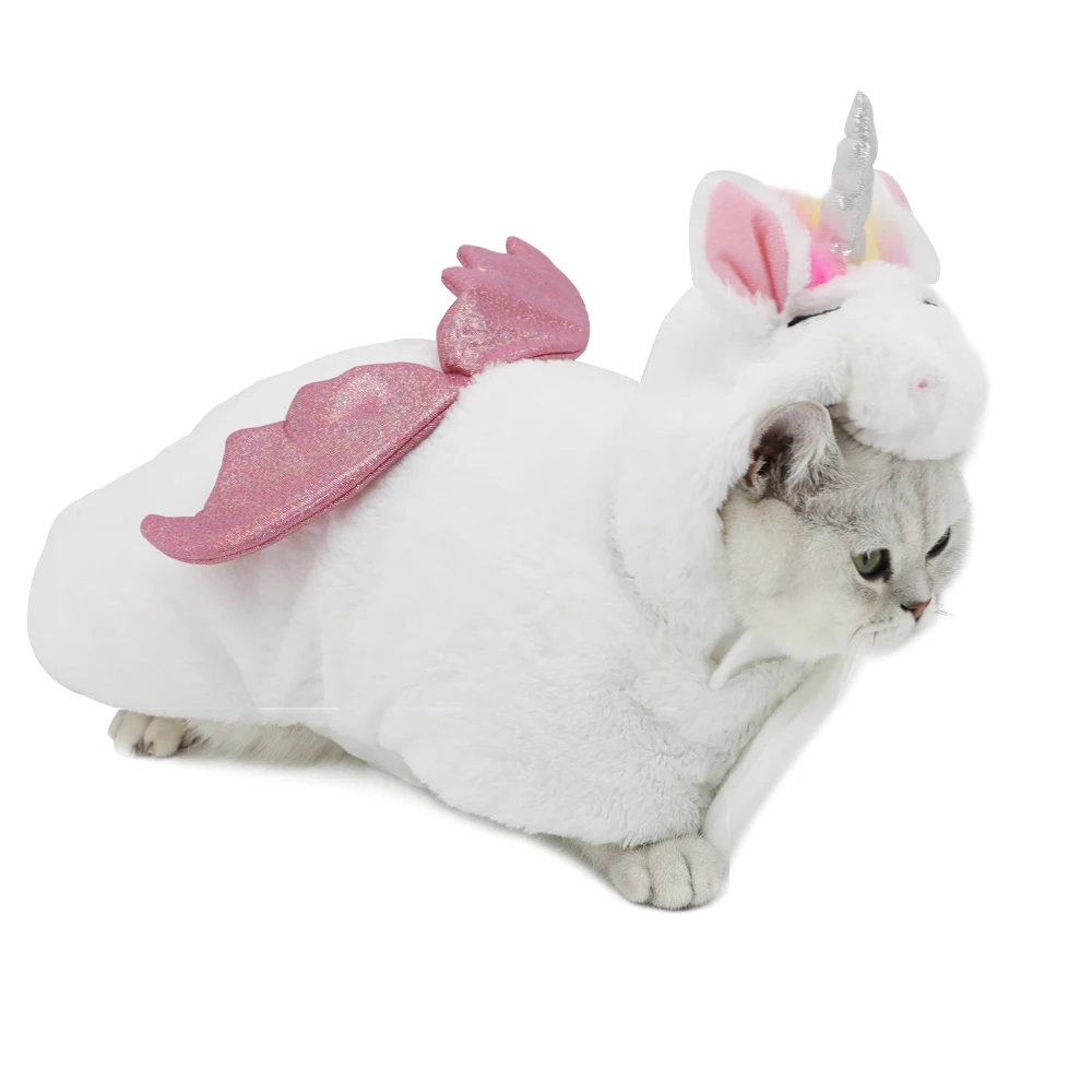 
 Cat Cosplay Unicorns Hoodie Pet Clothes Cute Dog Clothes Puppy two-legged Teddy Fall/Winter Warm Pets Cat Clothes  