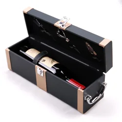 Promotional manufacture eco-friendly single bottle pu leather wine case gift box