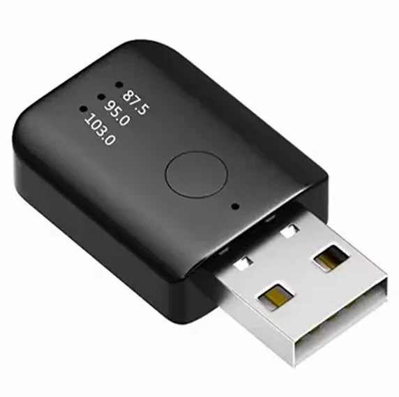 Mini Stereo USB Wireless Audio Adapter BT 5.1 Receiver USB FM Modulator Transmitter with Mic For Car PC TV Headphone