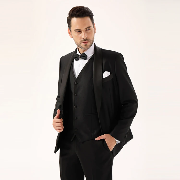 
2020 custom slim fit prom jacket black groom men wedding suit tuxedo 