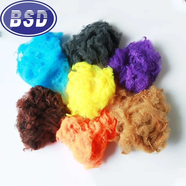 
 Цветное переработанное Полиэфирное штапельное волокно для нетканого материала по хорошей цене/psf  