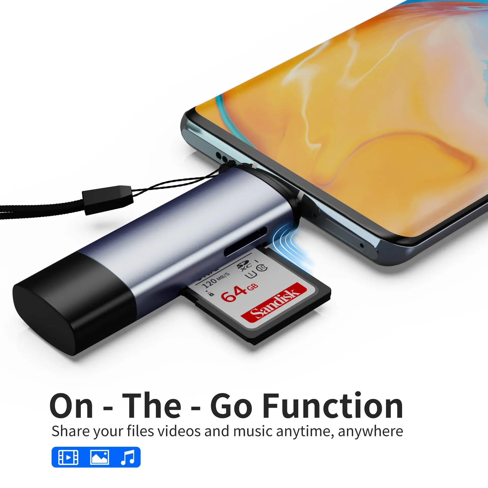 Good quality portable portable card reader FOR SD and TF Direct sales from Chinese manufacturers Mobile card reader