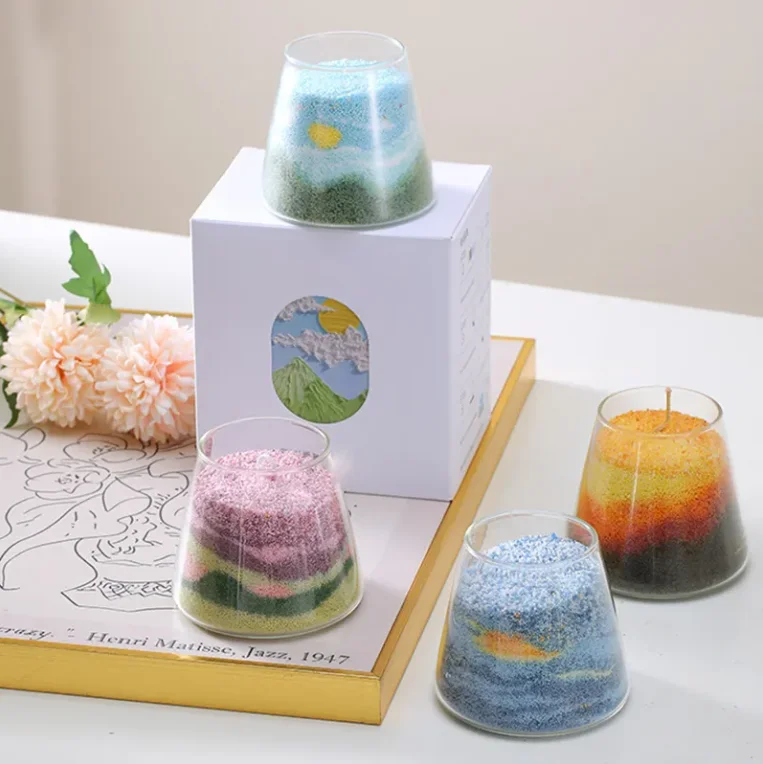 Wholesale Handmade Diy Sand Wax Supplier Colored Reusable Sand Candle Granules