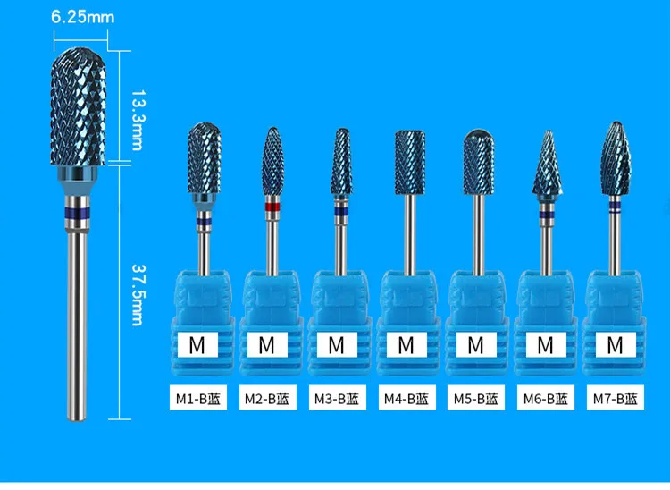 High Quality Manicure Rainbow Tungsten Carbide Nail Drill Bits