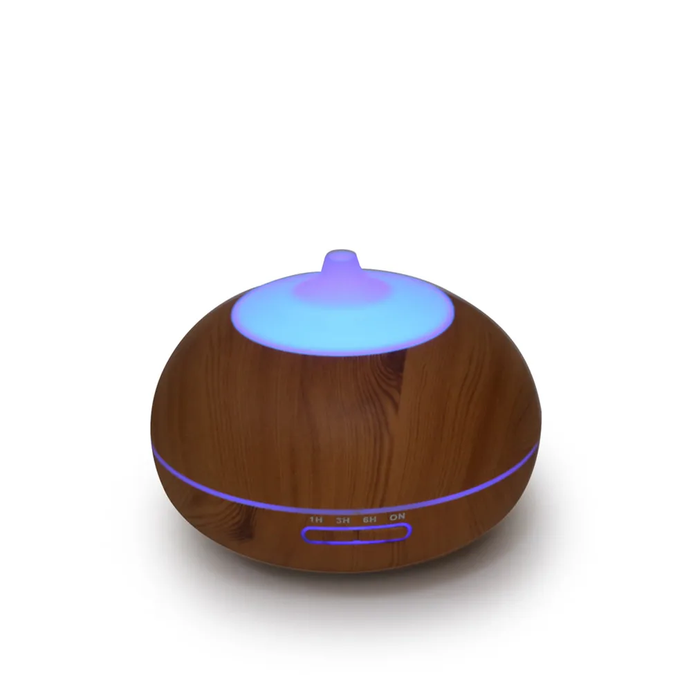 500Ml Aromatherapy Diffuser Wooden Grain Ultrasonic Cool Mist Humidifier Essential Oil Diffuser With Remote Control
