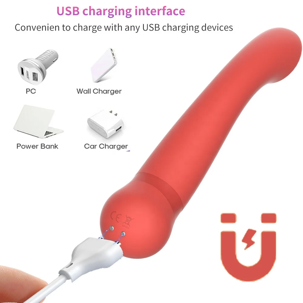 Adult Rechargeable Multi Speed Vibrator G Spot Dildo 7 Frequency Erotic Big Toy Heating and Cooling Rabbit G Spot Wand Massager