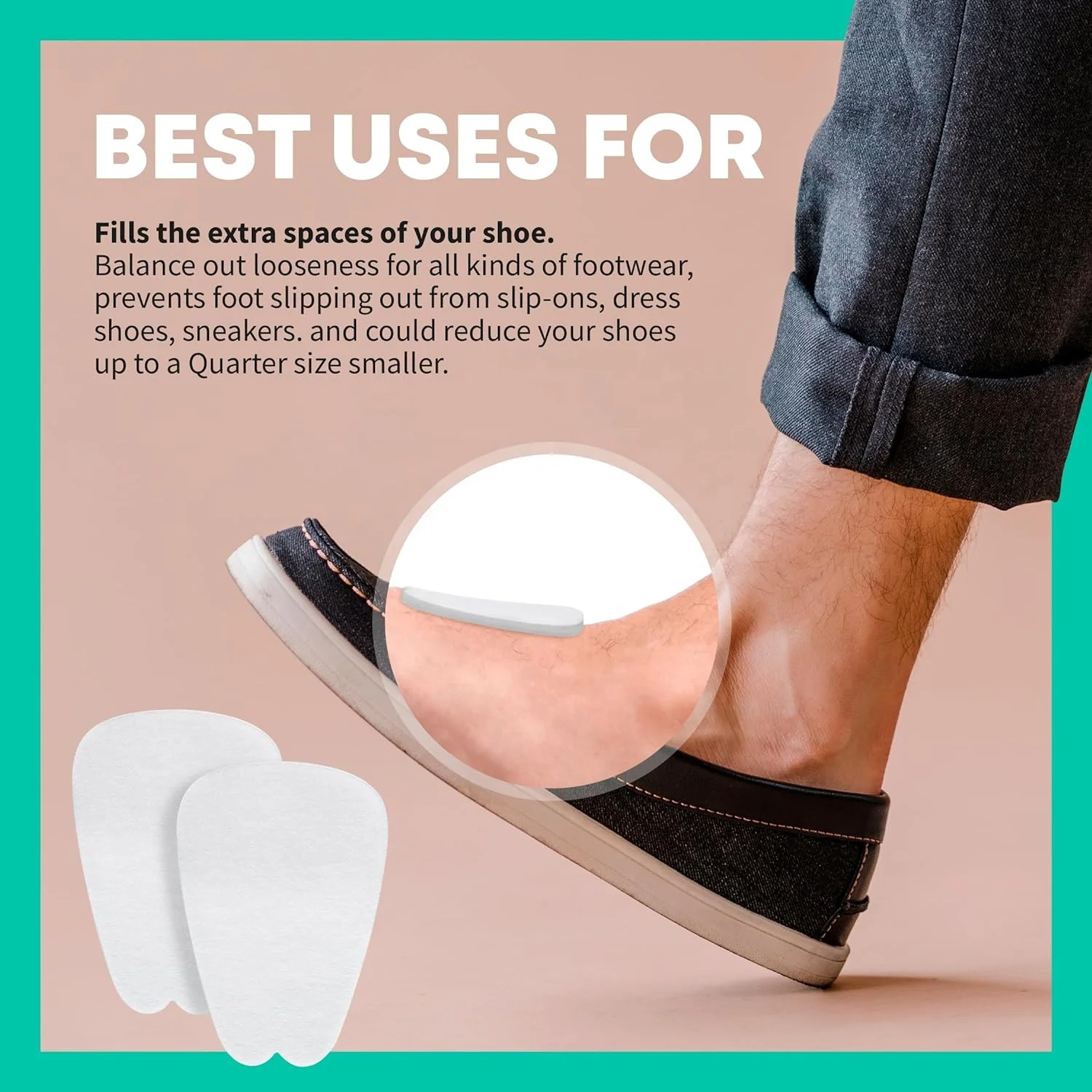 Small Medium Large Extra Large Sized Adult and Children Self Adhesive Felt Tongue Pads for Shoes