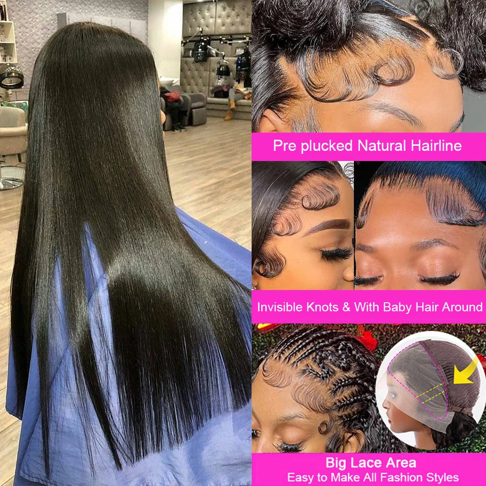 Wholesale 200 Density Wigs Human Hair Lace Front Brazilian HD Lace Frontal Wig Cheap Natural Bone Straight Human Hair Wig