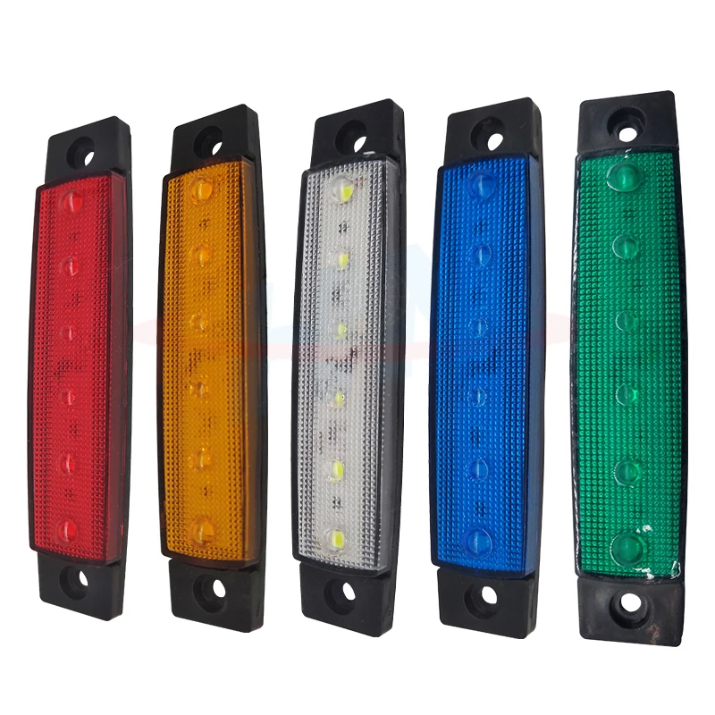  Световой сигнал грузовик светодиодные лампы 24V 6LED Светодиодный Боковой габаритный фонарь для