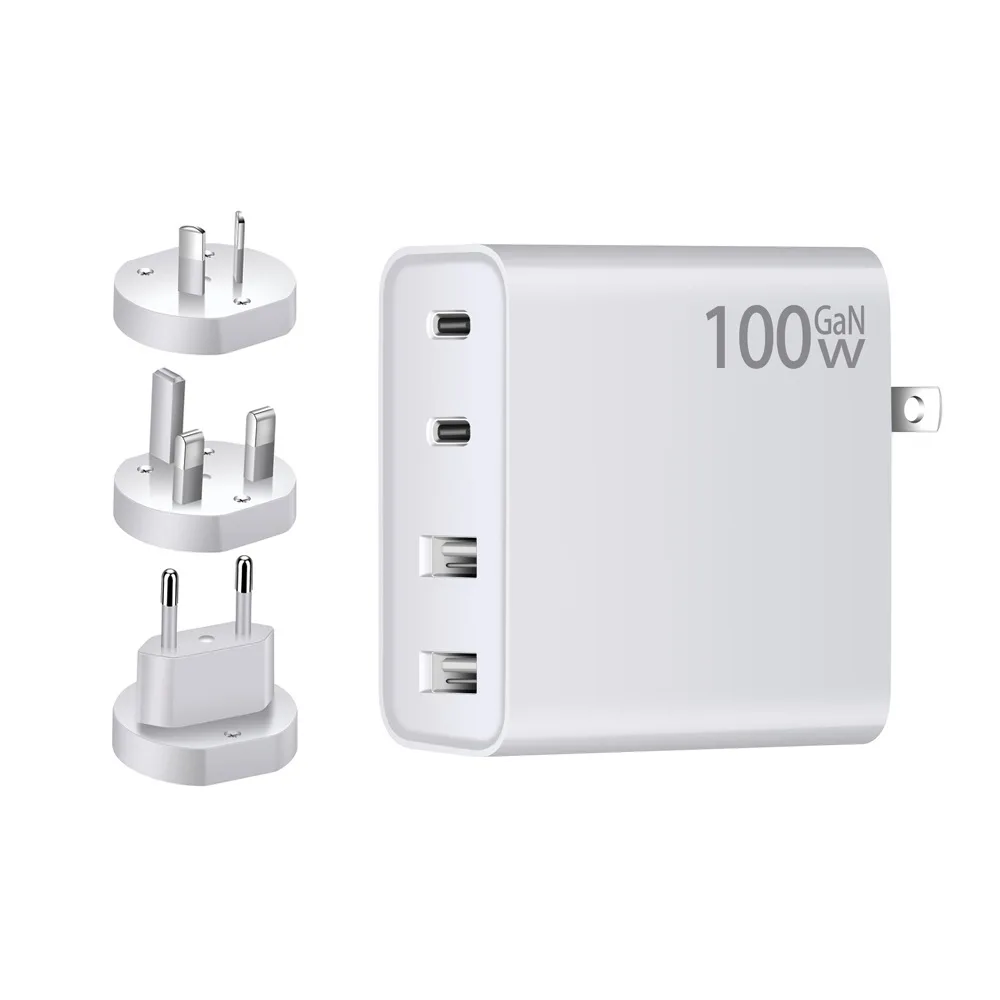 100W GaN Multipie Devices USB C PD Fast Charing Brick Travel 65W Power Supply Adapter Type A Wall Charger