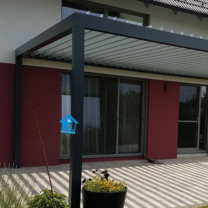 New design retractable waterproof balcony roof automatic aluminium pergola with rain sensor