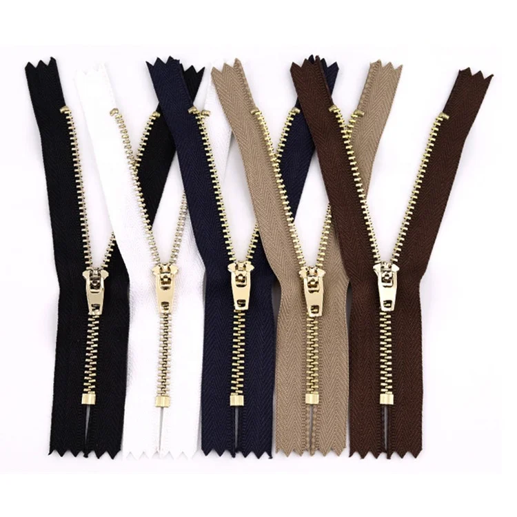 Factory #3 zipper metal brass jeans zip metal teeth zipper men