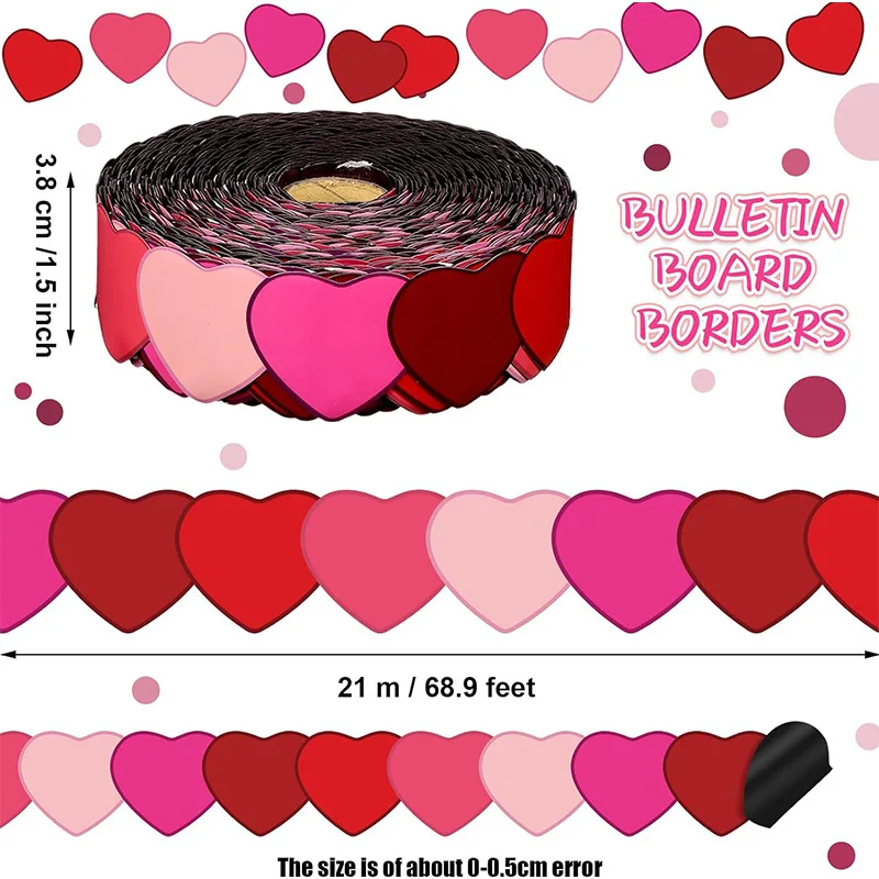 Large Border Rolls Magnetic Classroom Bulletin Board Borders Wide Magnetic Strips Confetti Border for Classroom Decoration