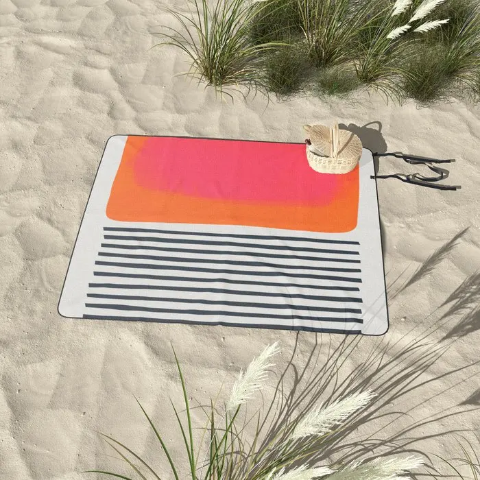 Waterproof sand-proof foldable rectangular beach mat family picnic blanket