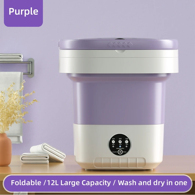 OEM Support 12L Home Use Portable Washing Machine Silicone Electric Mini Washing Machine Folding Mini Washer and Spinner