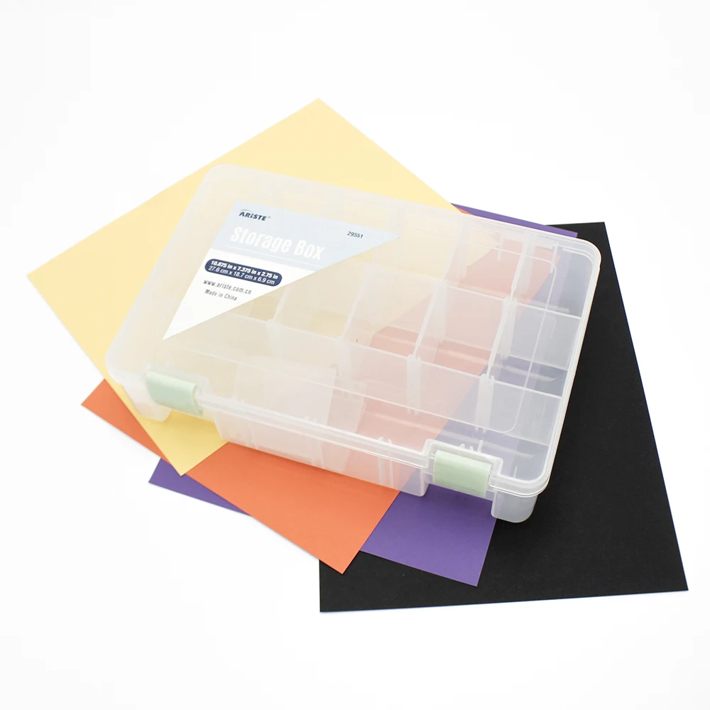 29551 18 Grids Clear Plastic compartment storage box Craft Organizer Bead Storage Container with Adjustable Dividers