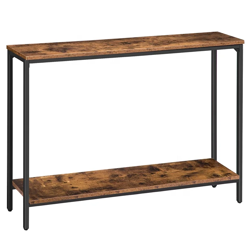 Industrial Style Sturdy metal Wooden console table for Living Room, Office