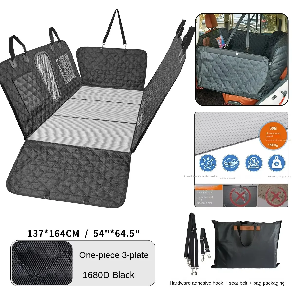 1680D Pet Full Automatic Sewing Customize Shape Waterproof Durable Dog Car Seat Covers Protector For Most Cars Trucks SUV