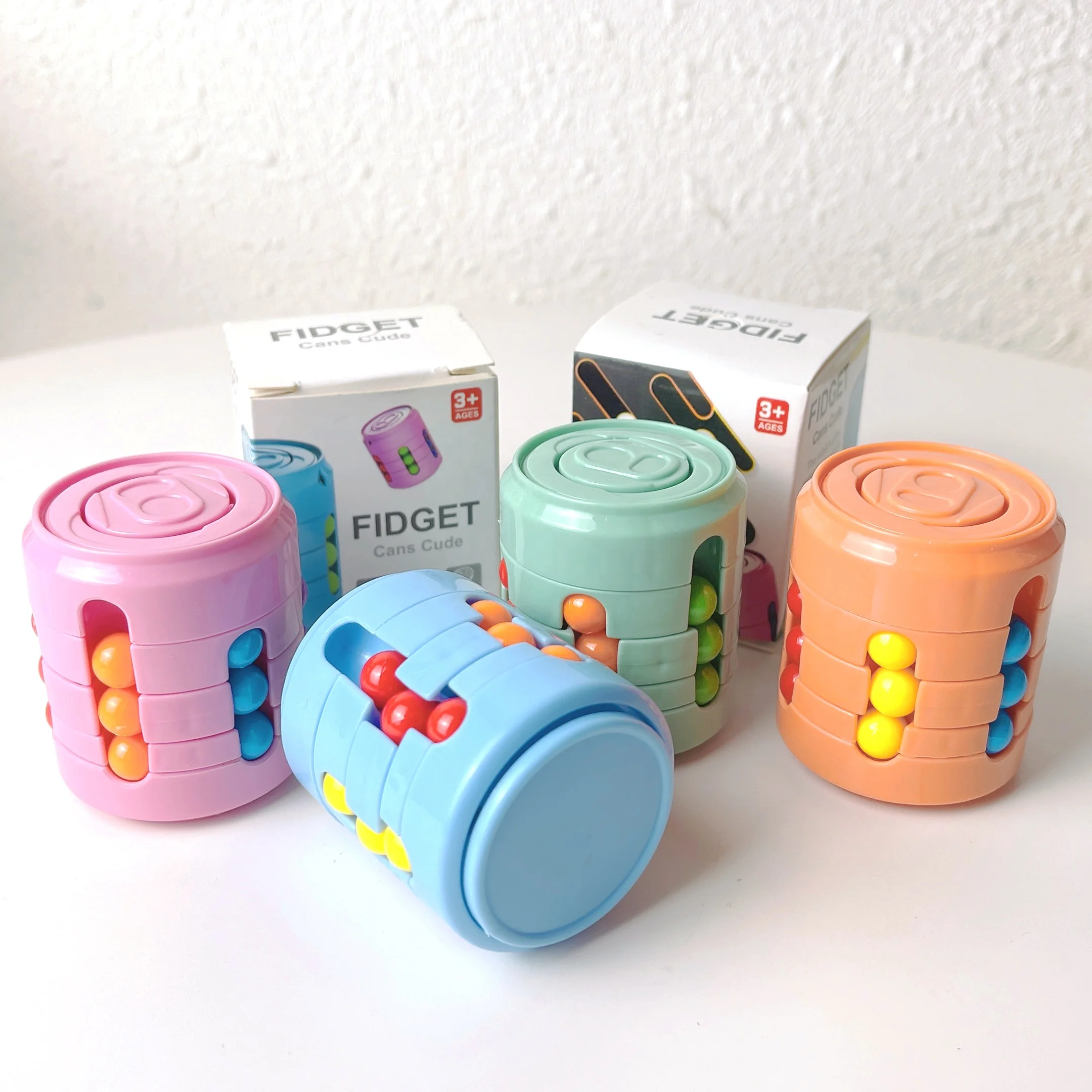 Amazon Top Seller Cola Cans Cube Keychain Educational Toys Rotating Small Beads Magic Cubes Fidget Spinner Other Toys & Hobbies