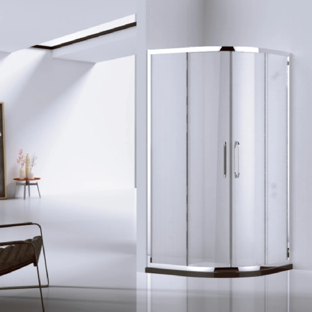 Frameless Sliding Shower Easy Clean Coating Tempered Glass Prefab Shower Room With Toilet