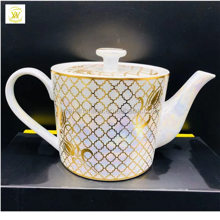 Chaozhou factory Arabic Saudi Middle-East Dubai 1000ml ceramic porcelain teapot  set coffee teapot