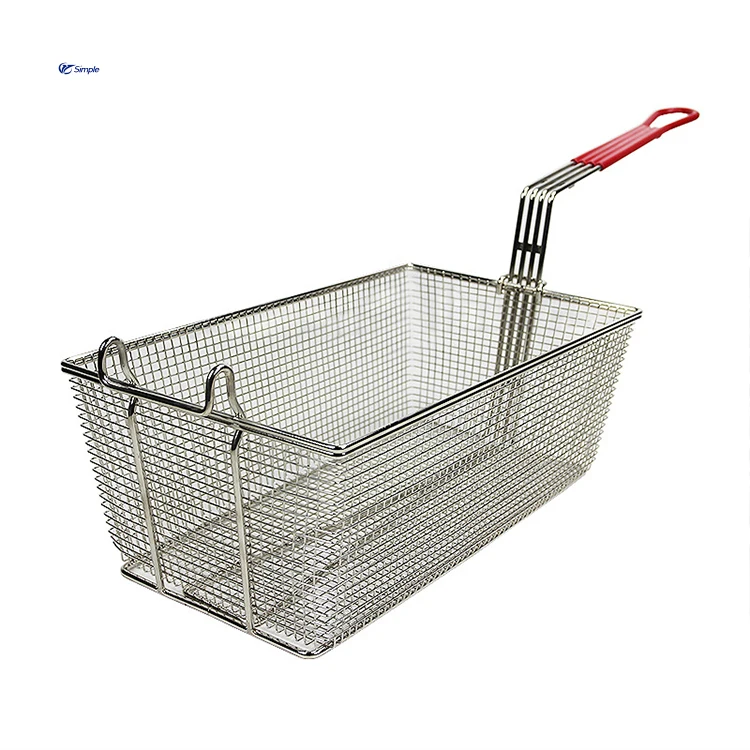 335*235*150Mm Dining Kitchen Fry Basket With Stainless Steel Strainer