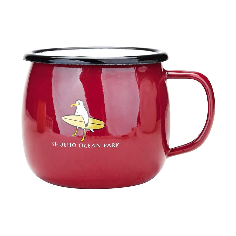 Popular simplicity sublimation guaranteed quality dishwasher safe blue enamel mug with sublimation coating