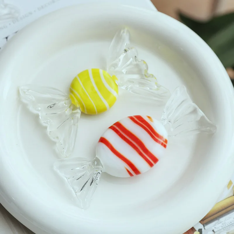 Best Selling Christmas Candy Decoration mini handmade glass candy mix color christmas gift