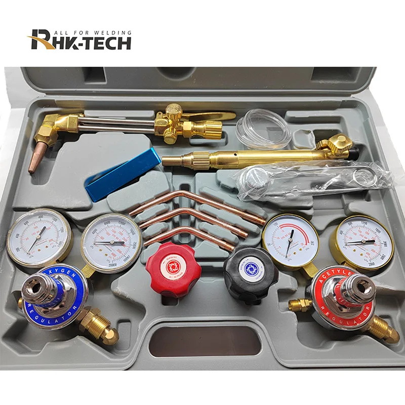 RHK Portable Oxygen Acetylene Welding Pressure Regulator Flame Cutting Torch Copper Welding Cutting Tool Outfit