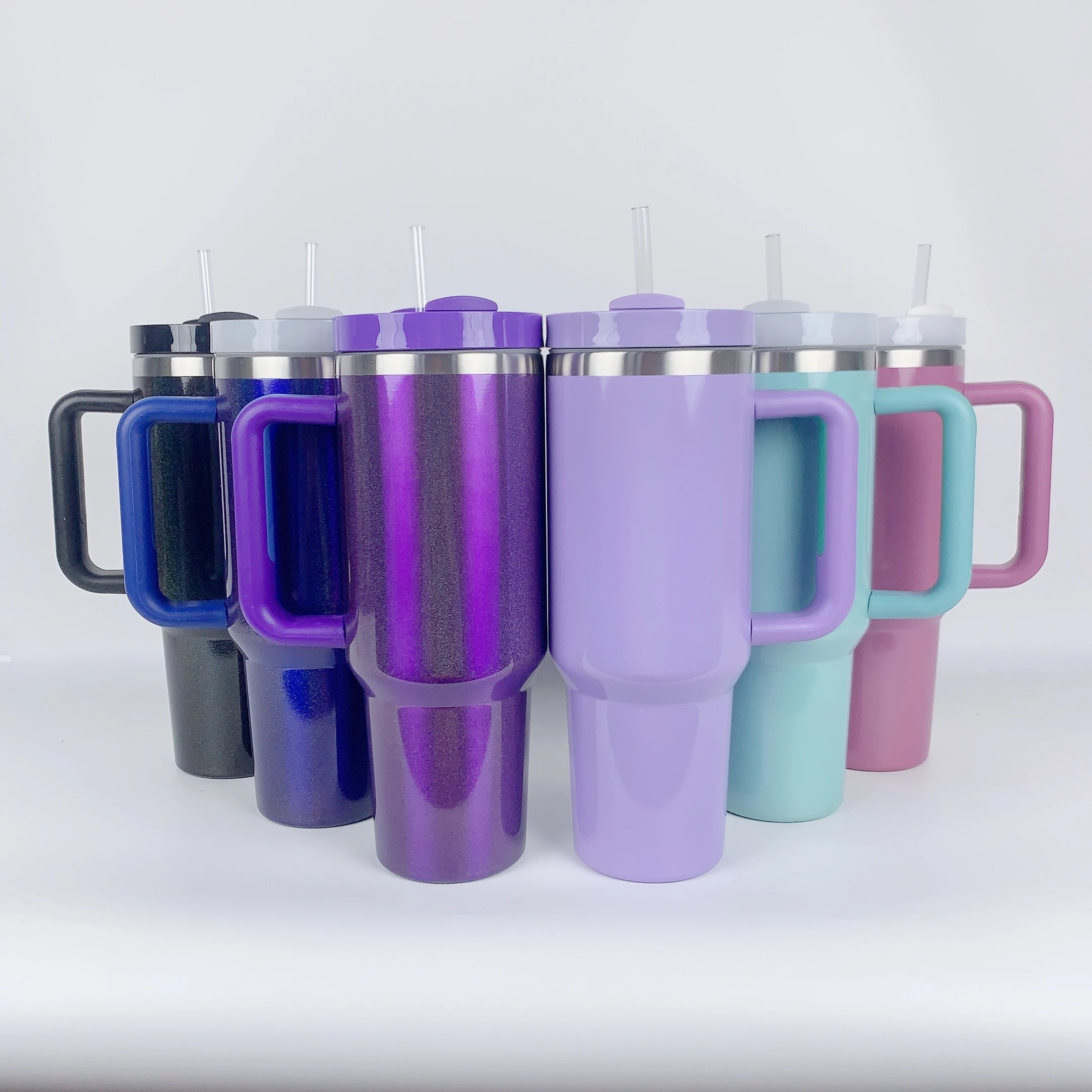 30oz 40 oz Shimmer Adventure DIY Cup Big Sublimation Tumbler Blank White Travel Mug with Handle and Lid