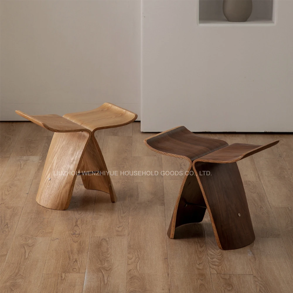 Wholesale Butterfly Stool Veneer Bent Plywood Stool Wooden Stools For Living Room Apartment Restaurant Bedroom Furniture Outdoor